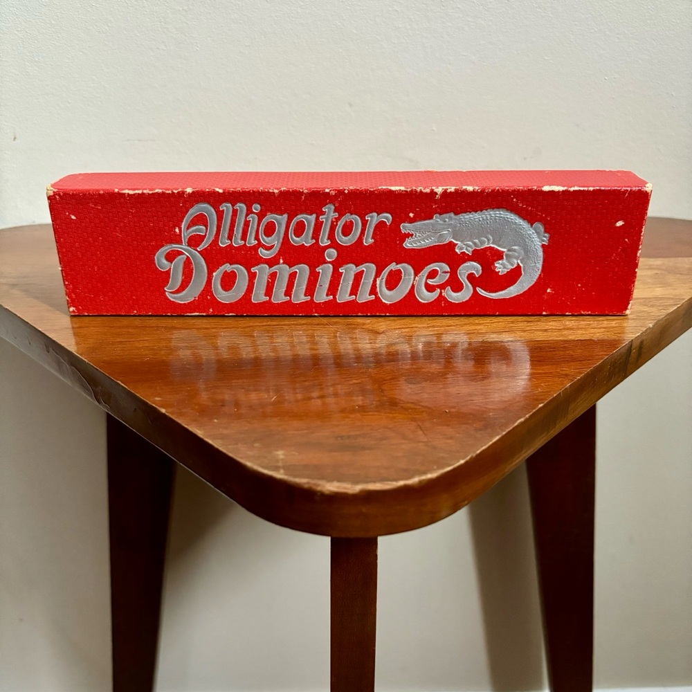 Vintage wooden Alligator Dominoes